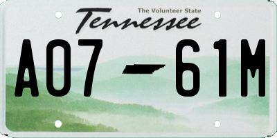 TN license plate A0761M