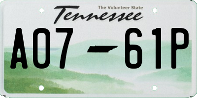 TN license plate A0761P