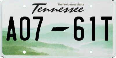 TN license plate A0761T