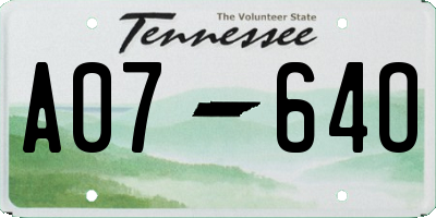 TN license plate A0764O