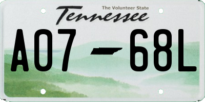 TN license plate A0768L