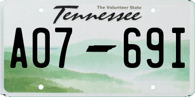 TN license plate A0769I