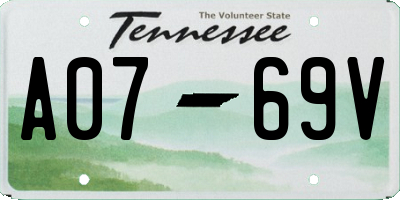 TN license plate A0769V