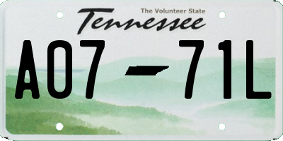TN license plate A0771L