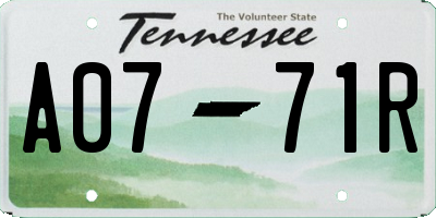 TN license plate A0771R