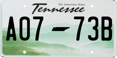 TN license plate A0773B