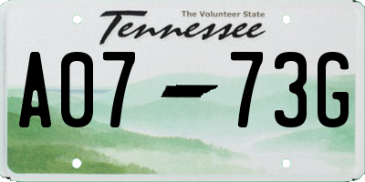 TN license plate A0773G