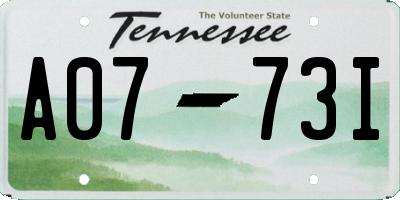 TN license plate A0773I