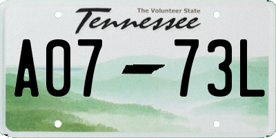 TN license plate A0773L
