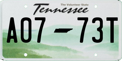 TN license plate A0773T