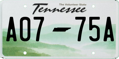 TN license plate A0775A