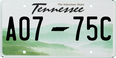 TN license plate A0775C