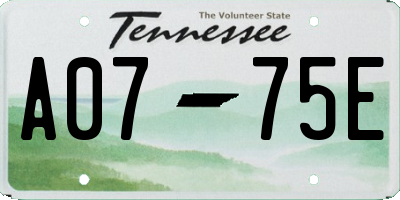 TN license plate A0775E