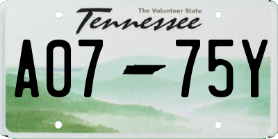 TN license plate A0775Y