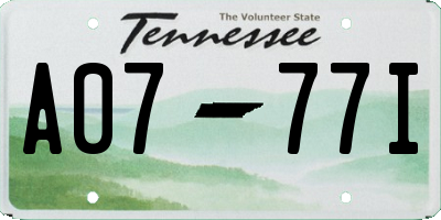 TN license plate A0777I