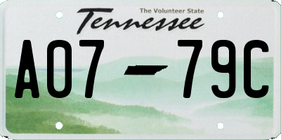 TN license plate A0779C
