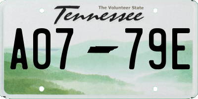 TN license plate A0779E