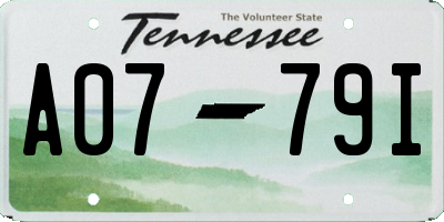 TN license plate A0779I
