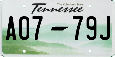 TN license plate A0779J