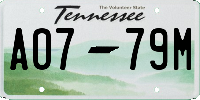 TN license plate A0779M