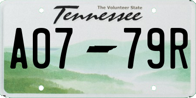 TN license plate A0779R