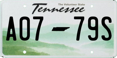 TN license plate A0779S
