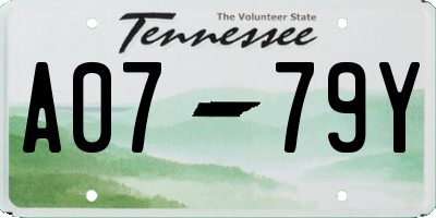 TN license plate A0779Y