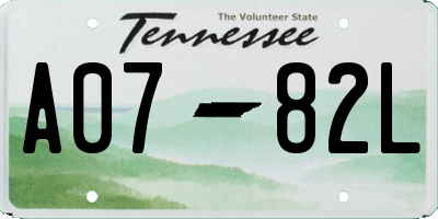 TN license plate A0782L