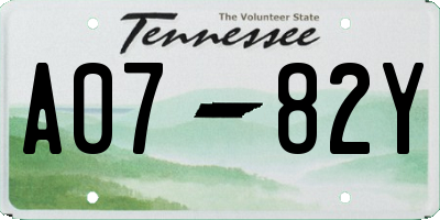 TN license plate A0782Y