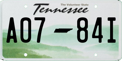 TN license plate A0784I