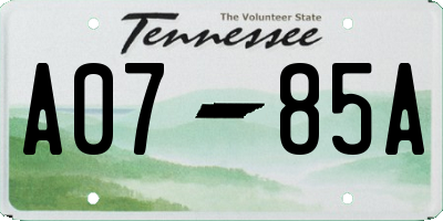 TN license plate A0785A