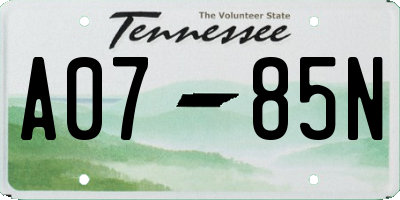 TN license plate A0785N