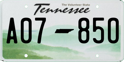 TN license plate A0785O
