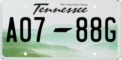 TN license plate A0788G