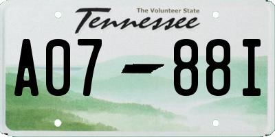 TN license plate A0788I