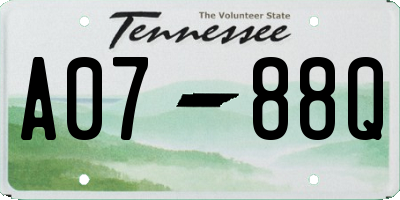 TN license plate A0788Q