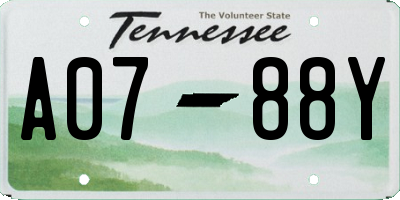 TN license plate A0788Y