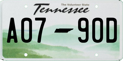 TN license plate A0790D
