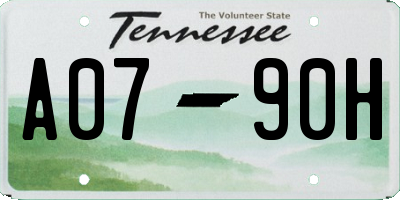 TN license plate A0790H