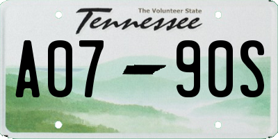 TN license plate A0790S