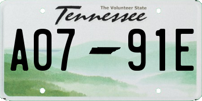 TN license plate A0791E