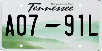 TN license plate A0791L
