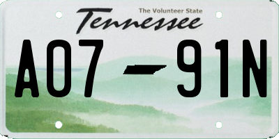 TN license plate A0791N