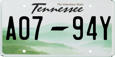 TN license plate A0794Y