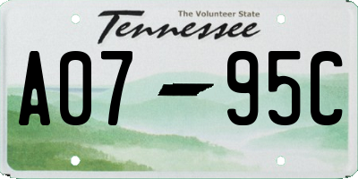 TN license plate A0795C