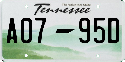 TN license plate A0795D