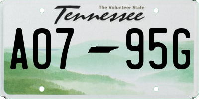 TN license plate A0795G