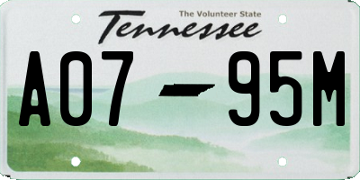 TN license plate A0795M