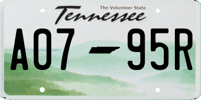 TN license plate A0795R