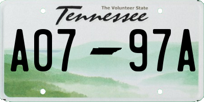 TN license plate A0797A